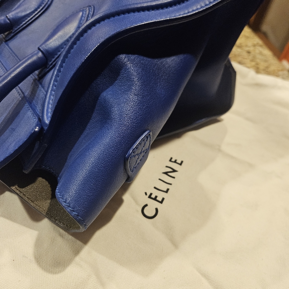 Celine Deep Blue Leather Satchel